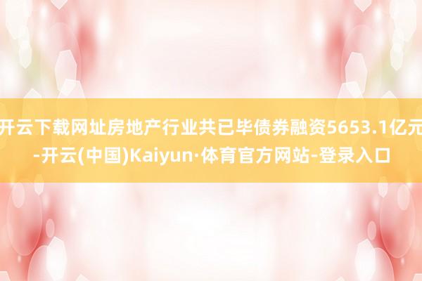 开云下载网址房地产行业共已毕债券融资5653.1亿元-开云(中国)Kaiyun·体育官方网站-登录入口